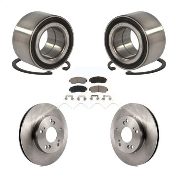 Front Wheel Bearing Disc Brake Rotors And Ceramic Pads Kit For Honda Civic KBB-118754