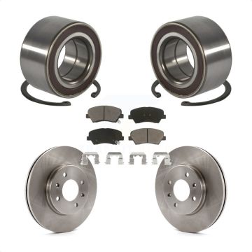Front Wheel Bearing Disc Brake Rotors And Ceramic Pads Kit For Kia Rio KBB-118759