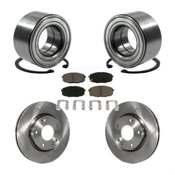 Front Wheel Bearing Disc Brake Rotors And Ceramic Pads Kit For Hyundai Elantra KBB-118760