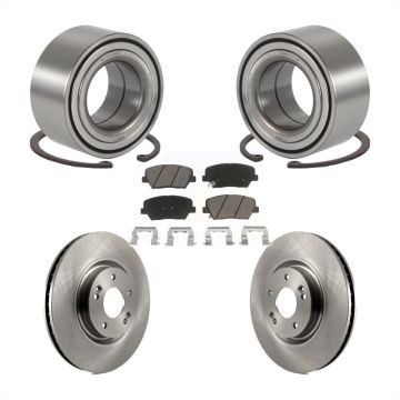 Front Wheel Bearing Disc Brake Rotors And Ceramic Pads Kit For 2012-2017 Hyundai Azera KBB-118766