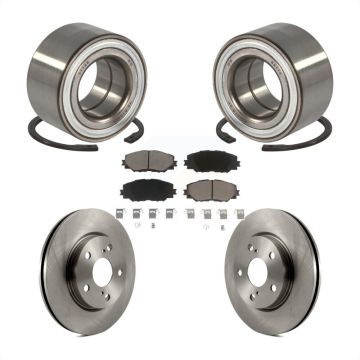 Front Wheel Bearing Disc Brake Rotors And Ceramic Pads Kit For 2017-2018 Toyota Prius V KBB-118786