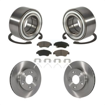 Front Wheel Bearing Disc Brake Rotors And Ceramic Pads Kit For 2004 Honda Civic SiR KBB-118792