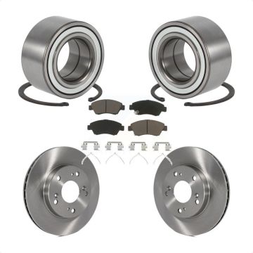 Front Wheel Bearing Disc Brake Rotors And Ceramic Pads Kit For Honda Civic Acura RSX KBB-118793