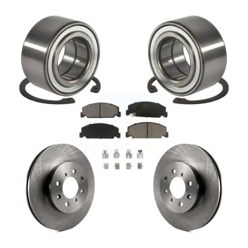 Front Wheel Bearing Disc Brake Rotor And Pad Kit For 1997 Honda Civic LX with 4-Wheel ABS KBB-118796