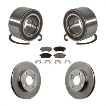 Front Wheel Bearing Disc Brake Rotors And Ceramic Pads Kit For Ford Fiesta KBB-118802