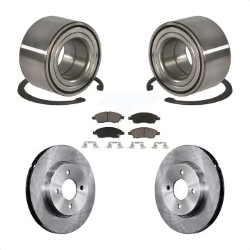 Front Wheel Bearing Disc Brake Rotors And Ceramic Pads Kit For Nissan Micra Versa Note KBB-118807