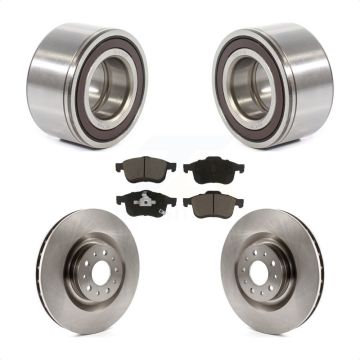 Front Wheel Bearing Disc Brake Rotors And Ceramic Pads Kit For 2014-2018 Fiat 500L KBB-118808