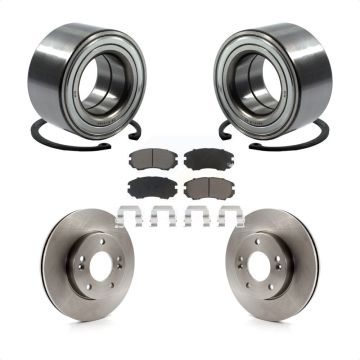 Front Wheel Bearing Disc Brake Rotors And Ceramic Pads Kit For 2010-2011 Kia Soul 1.6L KBB-118825