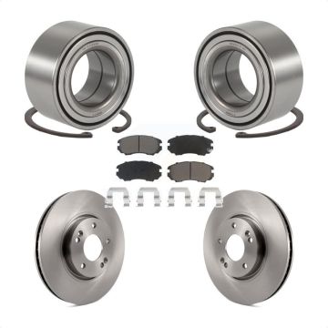 Front Wheel Bearing Disc Brake Rotors And Pads Kit For 2006-2010 Hyundai Sonata 3.3L KBB-118827