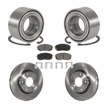 Front Wheel Bearing Disc Brake Rotors And Ceramic Pads Kit For 2010-2012 Kia Rondo KBB-118834