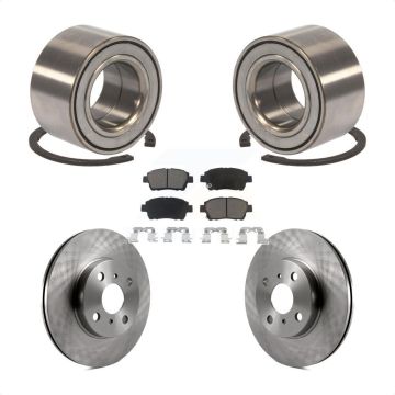 Front Wheel Bearing Disc Brake Rotors And Ceramic Pads Kit For 2001-2005 Toyota Echo KBB-118861