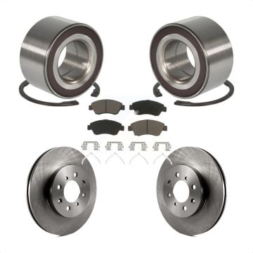Front Wheel Bearing Disc Brake Rotors And Ceramic Pads Kit For 2007-2008 Honda Fit KBB-118868