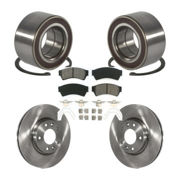 Front Wheel Bearing Disc Brake Rotor And Semi-Metallic Pad Kit For 2009-2013 Mazda 6 2.5L KBB-118903
