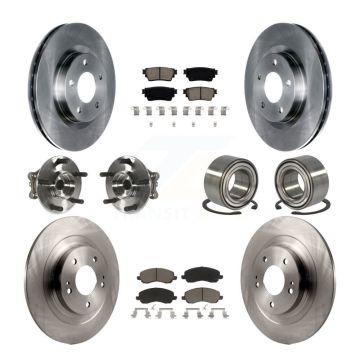Front Rear Hub Bearing Disc Brake Rotors And Pads Kit (10Pc) For Mitsubishi Outlander AWD KBB-122896
