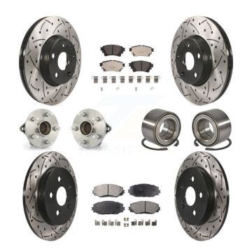 Front Rear Hub Bearing Coat Brake Rotor Pad Kit (10Pc) For Toyota Corolla Sedan with 1.8L KBB-122921