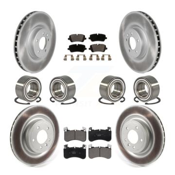 Front Rear Wheel Bearing Coated Disc Brake Rotor And Pads Kit (10Pc) For Land Rover Range KBB-123028