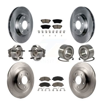 Front Rear Hub Bearing Brake Rotor Pads Kit (10Pc) For 2017-2018 Mitsubishi Outlander FWD KBB-123119