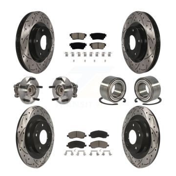 Front Rear Hub Bearing Coat Brake Rotor Pad Kit (10Pc) For 17-18 Mitsubishi Outlander FWD KBB-123123