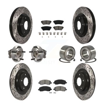 Front Rear Hub Bearing Coat Brake Rotor Pad Kit (10Pc) For 17-18 Mitsubishi Outlander FWD KBB-123126
