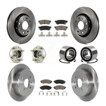 Front Rear Hub Bearing Brake Rotor Pads Kit (10Pc) For Chevrolet Spark With ABS Tone Ring KBB-123145