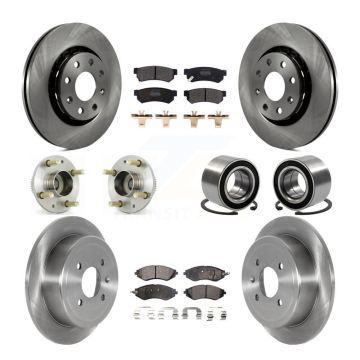 Front Rear Hub Bearing Brake Rotor Pads Kit (10Pc) For Chevrolet Spark With ABS Tone Ring KBB-123147
