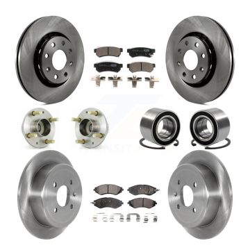 Front Rear Hub Bearing Brake Rotor Pads Kit (10Pc) For Chevrolet Spark With ABS Tone Ring KBB-123149