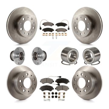 Front Rear Hub Bearing Disc Brake Rotor & Pad Kit (10Pc) For Ram ProMaster 2500 3500 1500 KBB-123319
