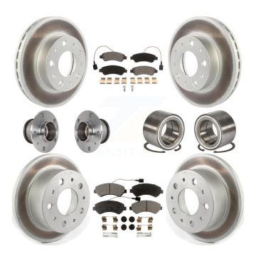 Front Rear Hub Bearing Coated Brake Rotor Pad Kit (10Pc) For Ram ProMaster 2500 3500 1500 KBB-123373