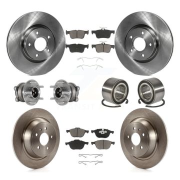 Front Rear Hub Bearing Brake Rotor And Pad Kit (10Pc) For Ford Escape With Parking Assist KBB-124046