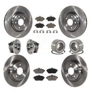 Front Rear Hub Bearing Brake Rotor And Pad Kit (10Pc) For Mercedes-Benz GLA250 CLA250 AWD KBB-124079