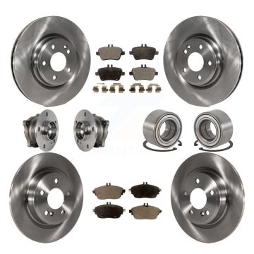 Front Rear Hub Bearing Brake Rotor And Pad Kit (10Pc) For Mercedes-Benz GLA250 CLA250 AWD KBB-124109