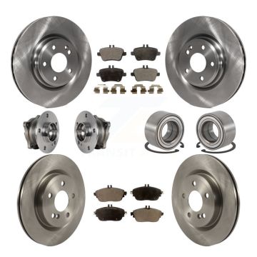 Front Rear Hub Bearing Brake Rotor And Pad Kit (10Pc) For Mercedes-Benz GLA250 CLA250 AWD KBB-124110