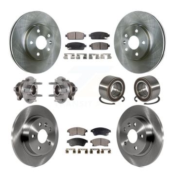 Front Rear Hub Bearing Disc Brake Rotor And Pads Kit (10Pc) For 2016-2017 Chevrolet Sonic KBB-124163