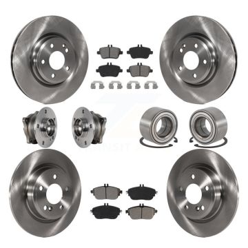 Front Rear Hub Bearing Brake Rotor And Pad Kit (10Pc) For Mercedes-Benz GLA250 CLA250 AWD KBB-124218