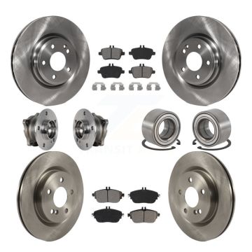 Front Rear Hub Bearing Brake Rotor And Pad Kit (10Pc) For Mercedes-Benz GLA250 CLA250 AWD KBB-124219