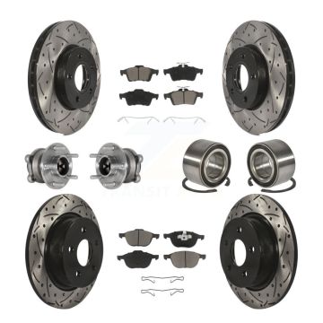 Front Rear Hub Bearing Coat Brake Rotor Pad Kit (10Pc) For Ford C-Max With Parking Assist KBB-124332