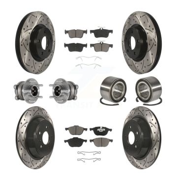 Front Rear Hub Bearing Coat Brake Rotor Pad Kit (10Pc) For Ford Escape FWD with 2.5L/1.5L KBB-124333