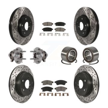 Front Rear Hub Bearing Coated Brake Rotor & Pads Kit (10Pc) For 2016-2017 Chevrolet Sonic KBB-124362