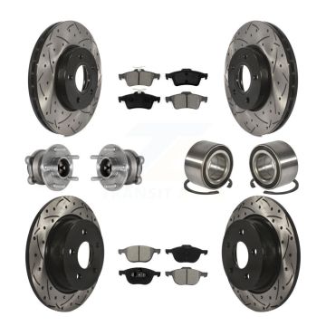 Front Rear Hub Bearing Coat Brake Rotor Pad Kit (10Pc) For Ford C-Max With Parking Assist KBB-124432