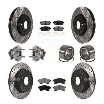 Front Rear Hub Bearing Coated Brake Rotor & Pads Kit (10Pc) For 2016-2017 Chevrolet Sonic KBB-124450