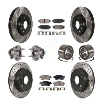 Front Rear Hub Bearing Coated Brake Rotor & Pads Kit (10Pc) For 2016-2017 Chevrolet Sonic KBB-124498