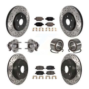 Front Rear Hub Bearing Coated Brake Rotor Pads Kit (10Pc) For Buick Encore Chevrolet Trax KBB-124499