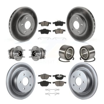 Front Rear Hub Bearing Coat Brake Rotor Pad Kit (10Pc) For Ford C-Max With Parking Assist KBB-124518