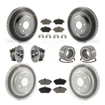 Front Rear Hub Bearing Coated Brake Rotor Pads Kit (10Pc) For Mercedes-Benz GLA250 CLA250 KBB-124577