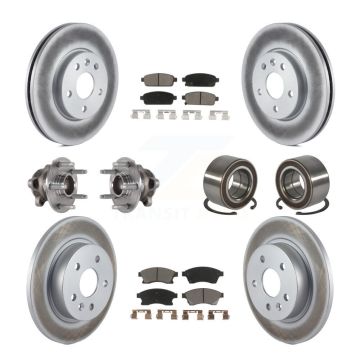Front Rear Hub Bearing Coated Brake Rotor & Pads Kit (10Pc) For 2016-2017 Chevrolet Sonic KBB-124581