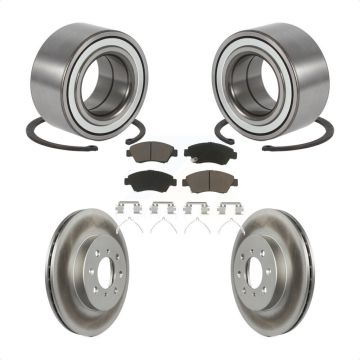 Front Wheel Bearing Coat Brake Rotor Pads Kit For 2004-2005 Honda Civic With 4 Lug Wheels KBB-124615