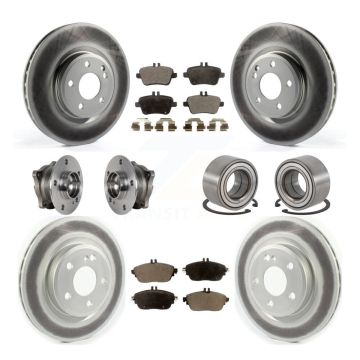 Front Rear Hub Bearing Coated Brake Rotor Pads Kit (10Pc) For Mercedes-Benz GLA250 CLA250 KBB-124626