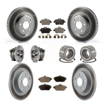 Front Rear Hub Bearing Coated Brake Rotor Pads Kit (10Pc) For Mercedes-Benz GLA250 CLA250 KBB-124628