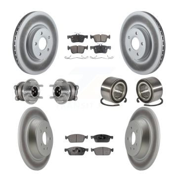 Front Rear Hub Bearing Coated Disc Brake Rotor Pad Kit (10Pc) For Ford Escape Lincoln MKC KBB-124646