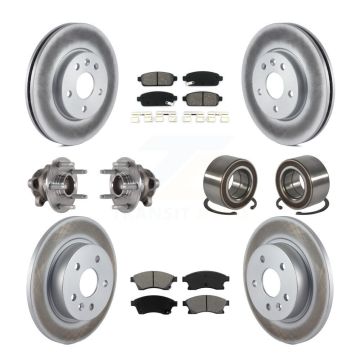 Front Rear Hub Bearing Coated Brake Rotor & Pads Kit (10Pc) For 2016-2017 Chevrolet Sonic KBB-124754